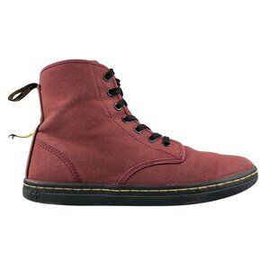 Dr. Martens Women's Size 8 Shoreditch Red Canvas Lace-Up High Top Ankle Boots